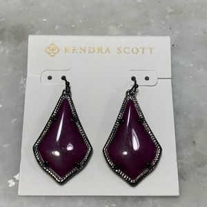 Alex Gunmetal Drop Earrings in Dark Purple